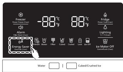 SAMSUNG RF23HCEDBSR - Activation et désactivation du mode override - 1