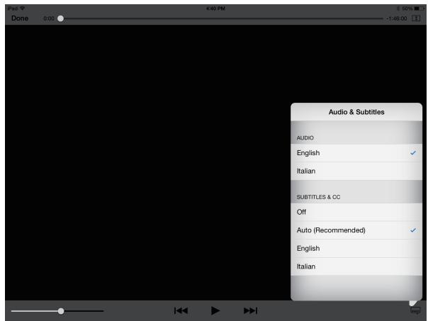SAMSUNG M3 - Fichiers audio et sous-titres de l'application pour ios - 1
