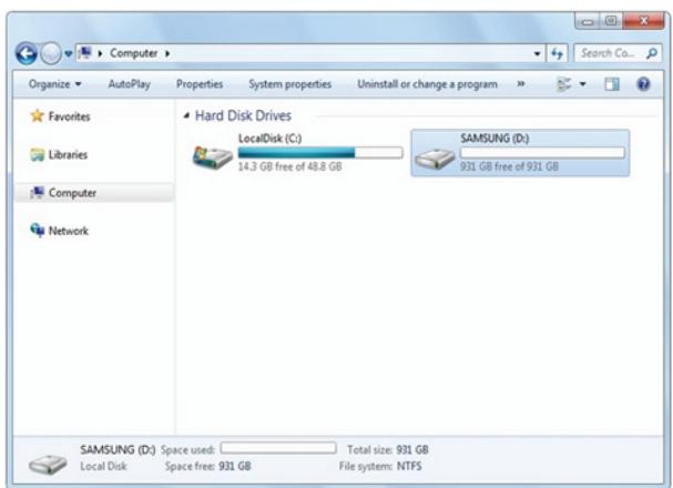 SAMSUNG M3 - Configuration du disque - 2