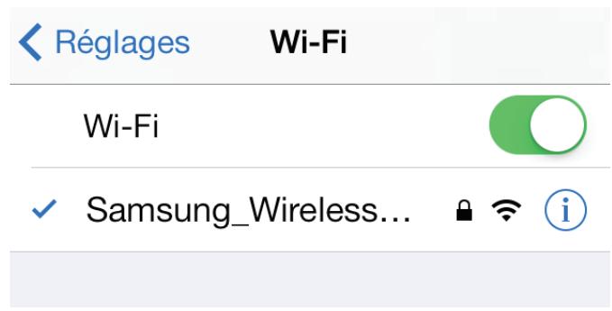 SAMSUNG M3 - Connexion au samsung wireless depuis votre appareil ios - 1