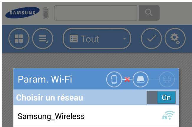 SAMSUNG M3 - Connexion au disque samsung wireless depuis un appareil android - 1