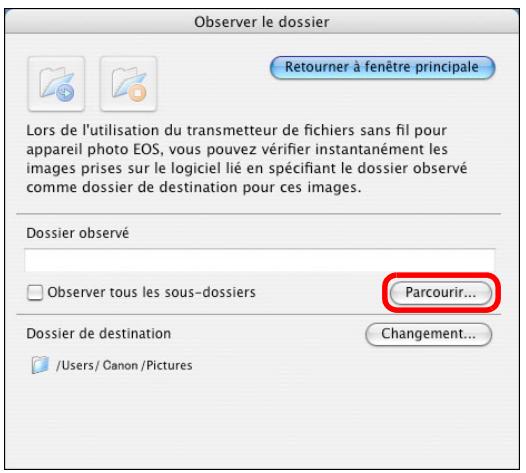 CANON EOS UTILITY VERSION 2.6 - Cliquez sur le bouton [Parcourir] puis indiquez le dossier de destination d'enregistrement des photos prises. - 1