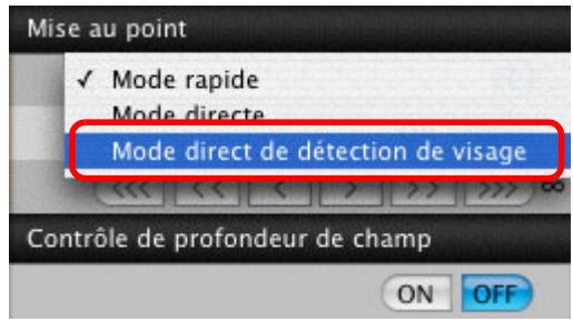 CANON EOS UTILITY VERSION 2.6 - Sélectionnez [Mode direct de détection de visage] dans le menu déroulant. - 1