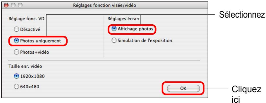 CANON EOS UTILITY VERSION 2.6 - Réglez la fonction Visée par l'écran. - 6