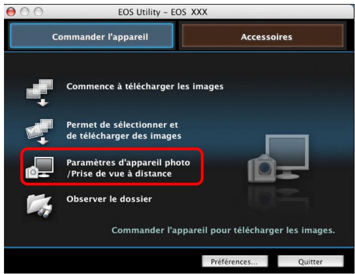 CANON EOS UTILITY VERSION 2.6 - Prise de vue en direct à distance - 1