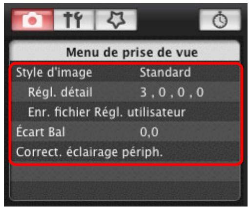 CANON EOS UTILITY VERSION 2.6 - Cliquez sur les paramètres requis et renseignez chaque champ. - 1