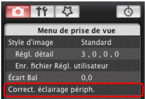 CANON EOS UTILITY VERSION 2.6 - Cliquez sur [Correct. éclairage périph.]. - 1