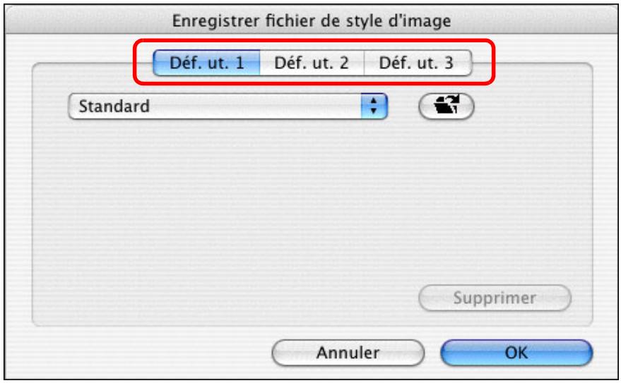 CANON EOS UTILITY VERSION 2.6 - Sélectionnez un onglet parmi [Déf. ut. 1] à [Déf. ut. 3]. - 1