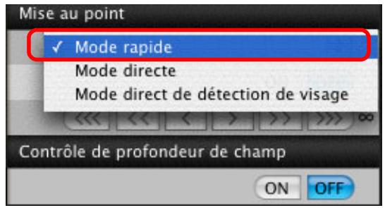 CANON EOS UTILITY VERSION 2.6 - Sélectionnez [Mode rapide] dans le menu déroulant. - 1