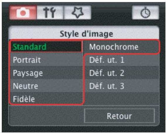 CANON EOS UTILITY VERSION 2.6 - Cliquez sur le Picture Style à spécifier sur l'appareil photo. - 1