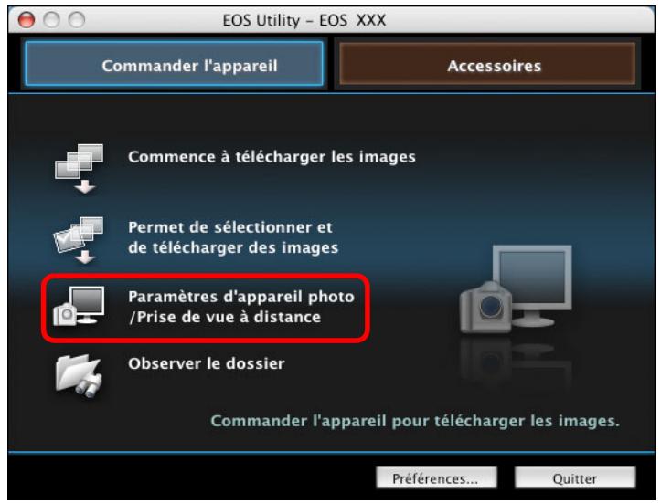 CANON EOS UTILITY VERSION 2.6 - Réglage du nom du propriétaire de l'appareil photo, de l'avis de droit d'auteur et de la date/heure - 1