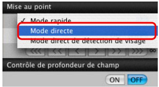 CANON EOS UTILITY VERSION 2.6 - Sélectionnez [Mode directe] dans le menu déroulant. - 1