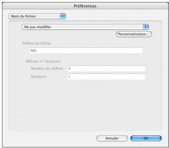 CANON EOS UTILITY VERSION 2.6 - Noms de fichier - 1