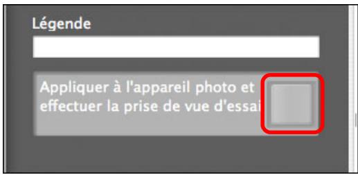 CANON EOS UTILITY VERSION 2.6 - Cliquez sur le bouton [Appliquer à l'appareil photo et effectuer la prise de vue d'essai]. - 1