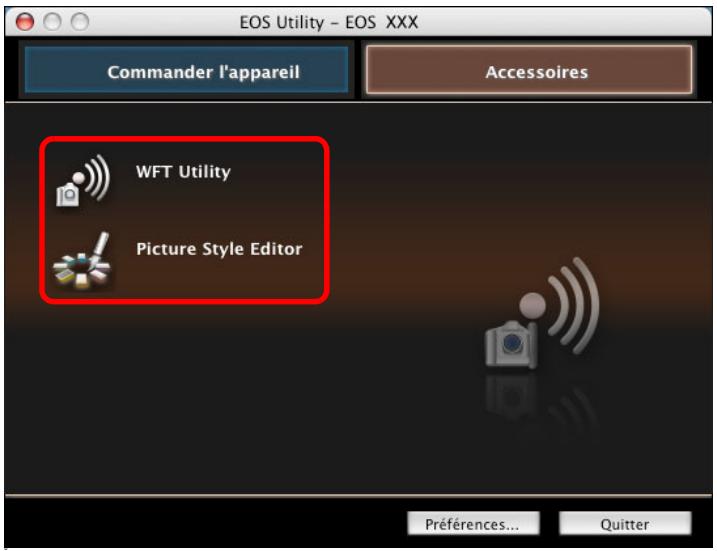 CANON EOS UTILITY VERSION 2.6 - Fonctions disponibles avec les accessoires - 2