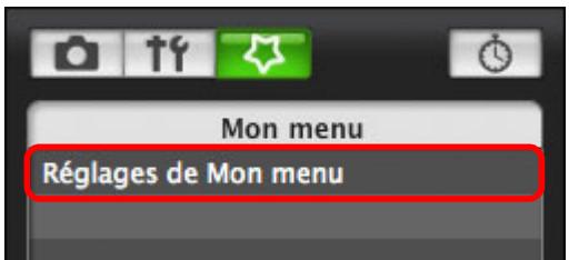 CANON EOS UTILITY VERSION 2.6 - Cliquez sur [Réglages de Mon menu]. Mon menu - 1