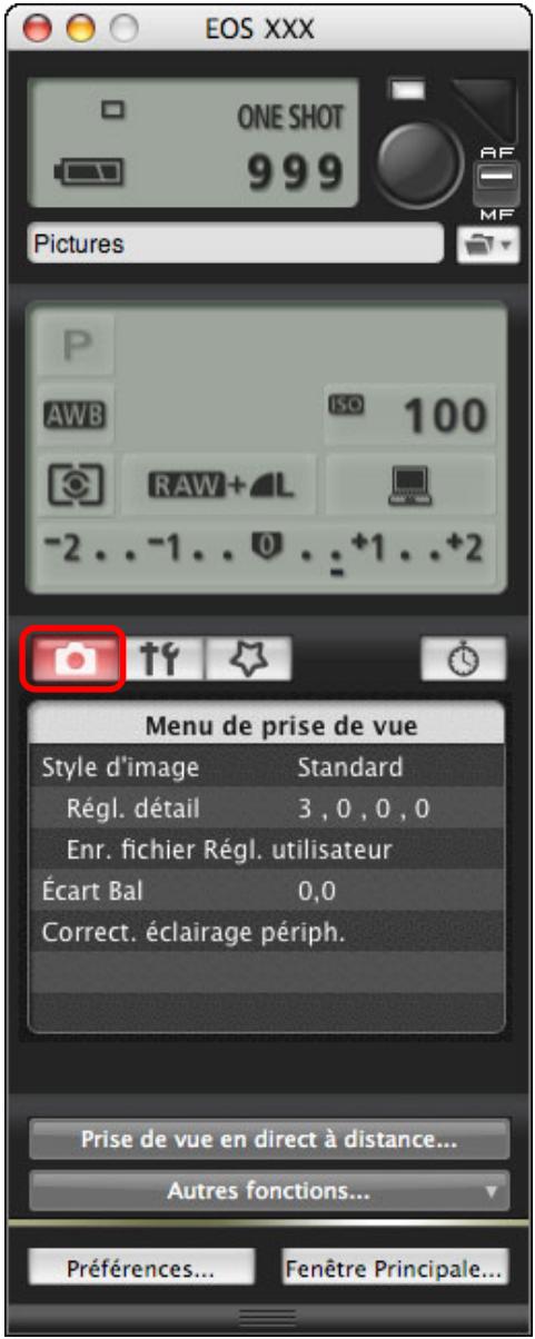 CANON EOS UTILITY VERSION 2.6 - Réglage des fonctions de l'appareil photo - 2