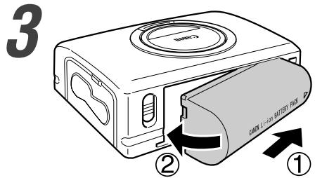 CANON CP-200 - Retire la tapa del terminal del paquete de baterías. - 2
