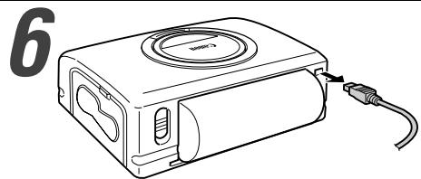 CANON CP-300 - Connectez le câble de l'adaptateur secteur compact ca-cp100 à l'imprimante. - 1