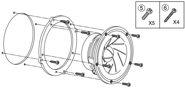 ALPINE SPX-Z15M - Installation with adapter rings / Installation avec bagues d'accouplement - 1