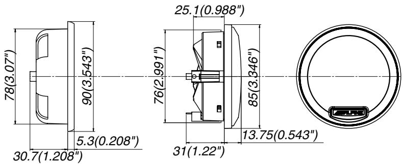 ALPINE SPX-Z15M - Tweeter dimensions / Dimensions du tweeter - 1