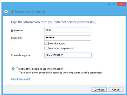 ASUS ET2220IUTI-B122K - Configuring a dynamic IP/PPPoE network connection - 7