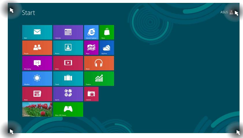 ASUS ET2220IUTI-B122K - Hotspots on the Start screen - 1