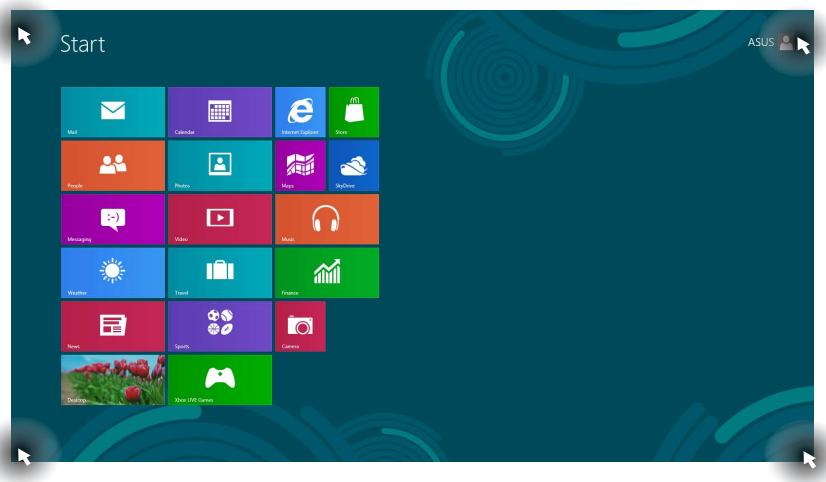 ASUS ET2221INTH-B024K, ET2221IUKH-B005K - Hotspots on the Start screen - 1
