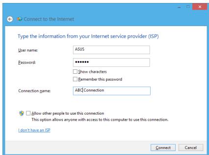 ASUS ET2221INTH-B024K, ET2221IUKH-B005K - To configure a dynamic IP/PPPoE or static IP network connection: - 7