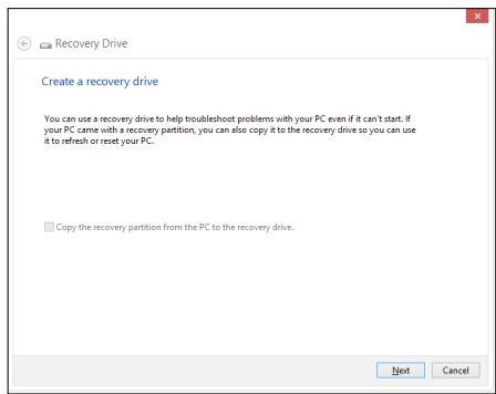 ASUS ET2702IGTH-B028K - To create a USB recovery drive: - 1