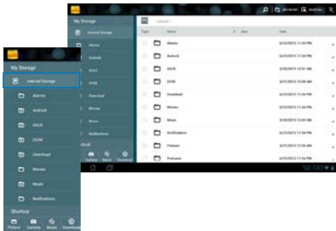 ASUS TF700T-1I0 - To access the internal storage device: - 2