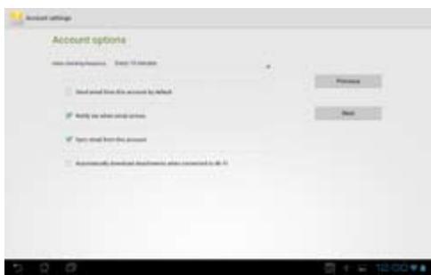 ASUS TF700T-1I0 - To set up an Email account: - 3