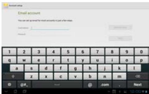 ASUS TF700T-1I0 - To set up an Email account: - 1