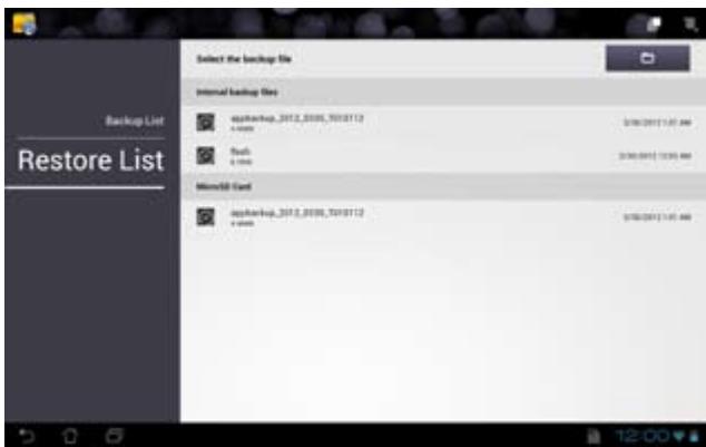 ASUS TF700T-1I0 - To use App Restore: - 1