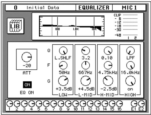 YAMAHA 02R1 - Press the (SEL) button for MIC/LINE 1. - 3