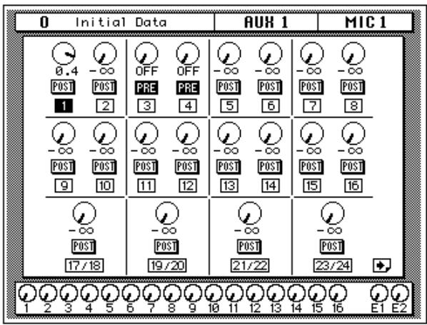YAMAHA 02R1 - Press the (AUX 1) button. - 1