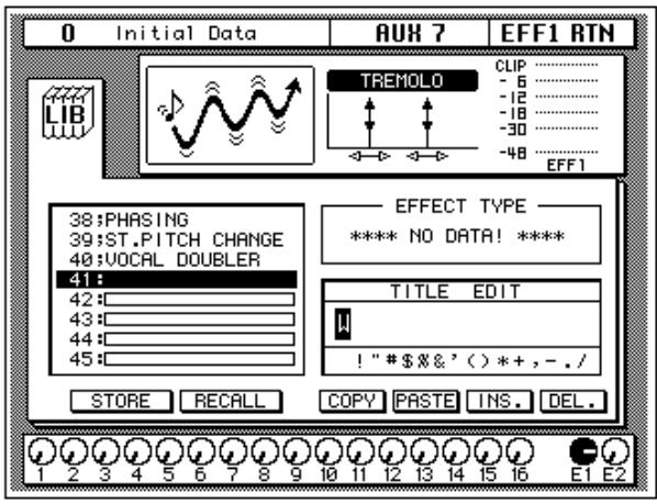 YAMAHA 02R1 - Use the CURSOR buttons to select the TITLE EDIT box: - 1