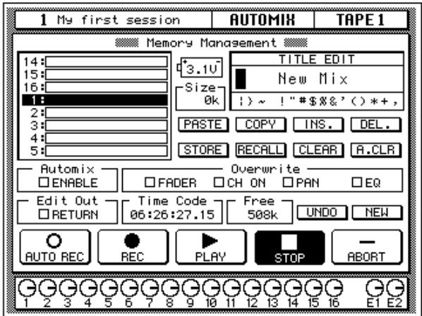 YAMAHA 02R1 - Storing an Automix - 2