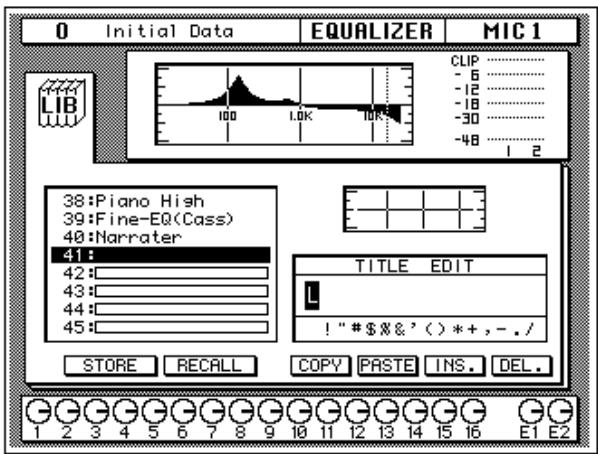 YAMAHA 02R1 - Use the CURSOR buttons to select the TITLE EDIT box. - 1