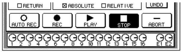 YAMAHA 02R1 - When you have completed recording the automix session, use the CURSOR buttons to select the "STOP" icon and press the (ENTER) button. - 1