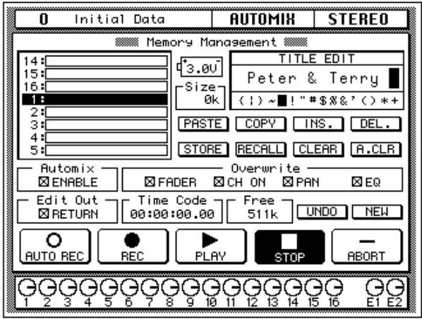 YAMAHA 02R1 - Storing an Automix - 3