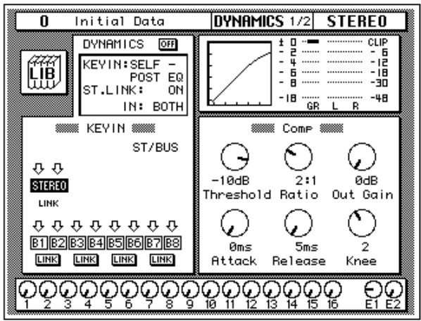 YAMAHA 02RV2 - Use the (DYNAMICS) button to locate the DYNAMICS 1/2 page shown below. - 1