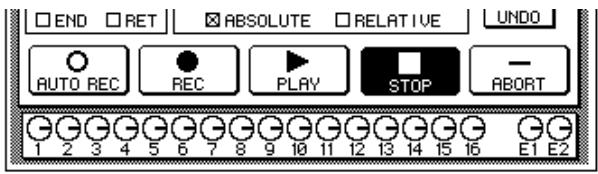 YAMAHA 02RV2 - When you have completed recording the automix session, use the CURSOR buttons to select the "STOP" icon and press the (ENTER) button. - 1