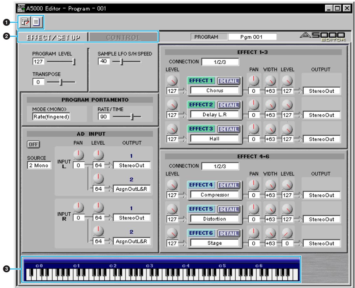 YAMAHA A5000 EDITOR - ③ Keyboard button - 1