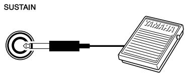 YAMAHA DGX-205 - Connecting a footswitch (SUSTAIN JACK) - 1