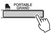 YAMAHA DGX-205 - Press the [PORTABLE GRAND] button. - 1