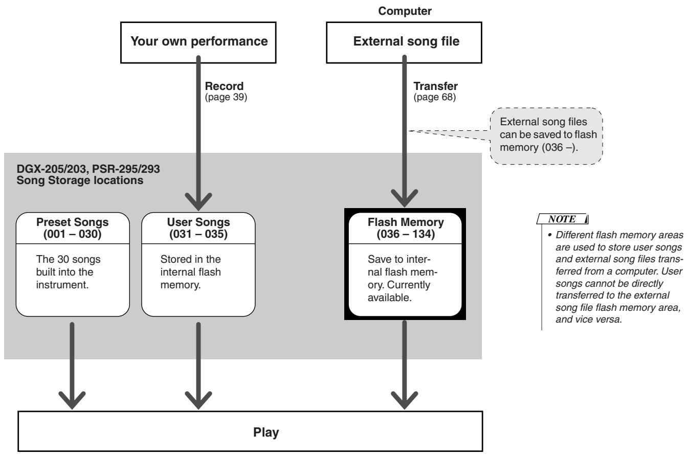 YAMAHA DGX-205 - Types Of Songs - 1