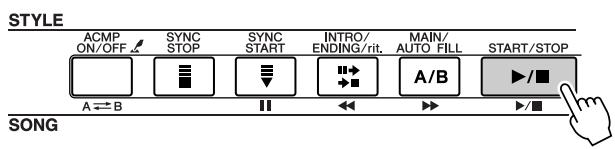 YAMAHA DGX-205 - Press the [START/STOP] button. - 1