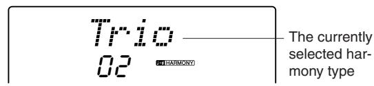 YAMAHA DGX-205 - Press and hold the [HARMONY] button for longer than a second. - 2