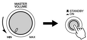 YAMAHA DGX-205 - Turn on the power - 1